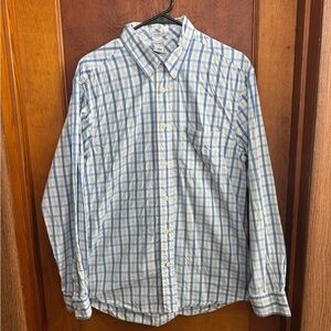 Old Navy Men's Light Blue Checkered Shirt